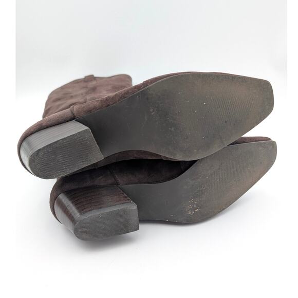 Steve Madden Dollie Western Boots Women's Square Toe Brown Suede Size US8M EU39 - Picture 8 of 10